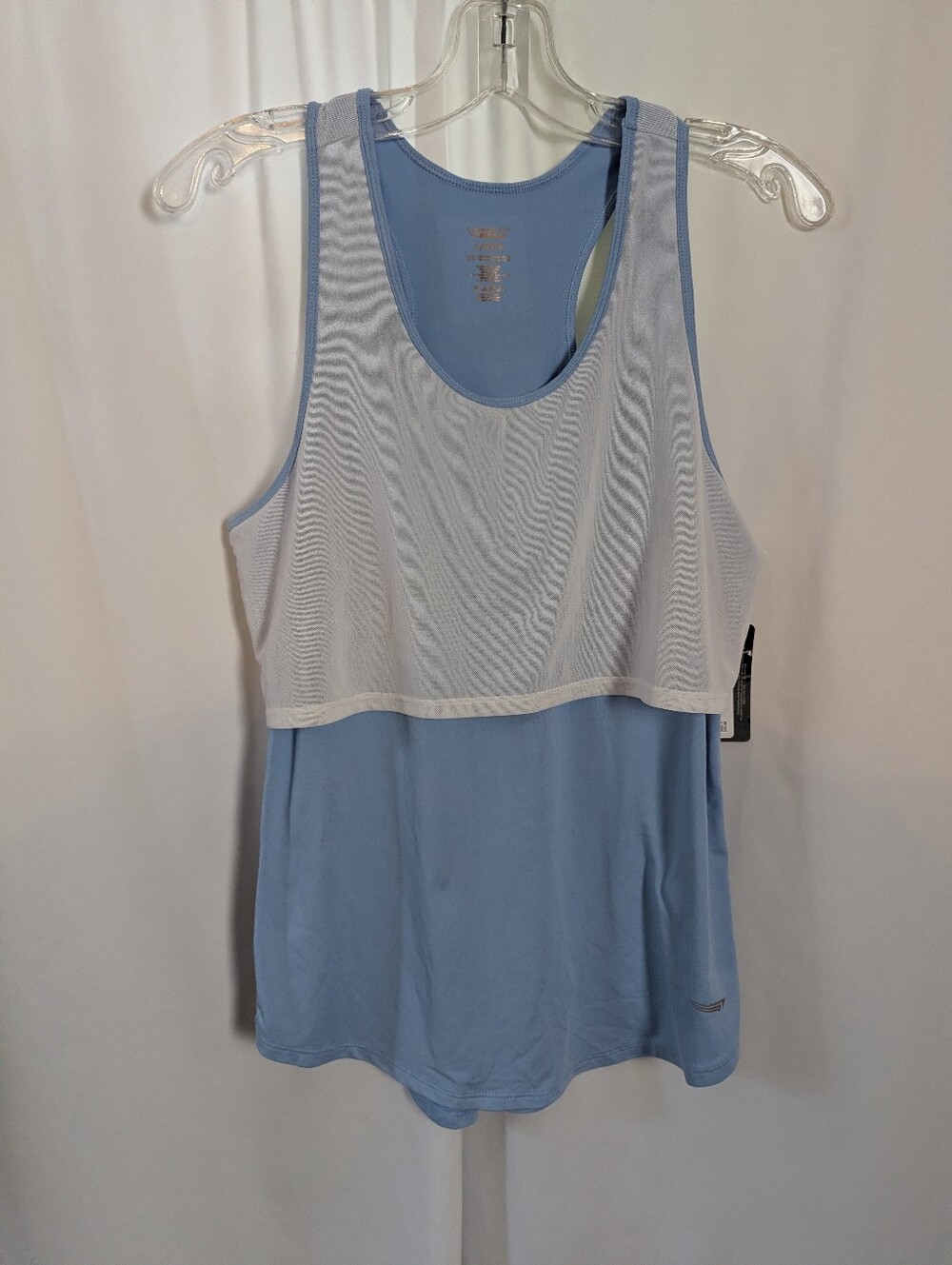 Copper Fit Pro Mesh Overlay Tank Women's Small Breeze Blue NWT Activewear